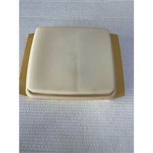 Vintage Tupperware 723-1‎ Deviled EGG Holder Carrier Yellow w/ Sheer Lid 70's